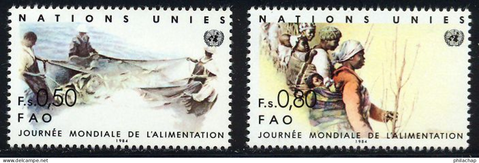 NU (Geneve) 1984 Yvert 120 / 121 ** TB Bord De Feuille - Unused Stamps