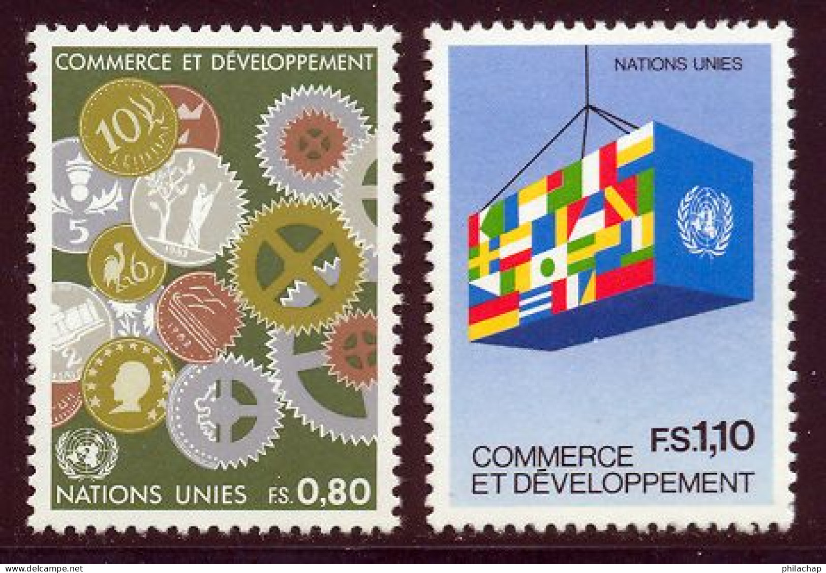 NU (Geneve) 1983 Yvert 115 / 116 ** TB Bord De Feuille - Nuevos