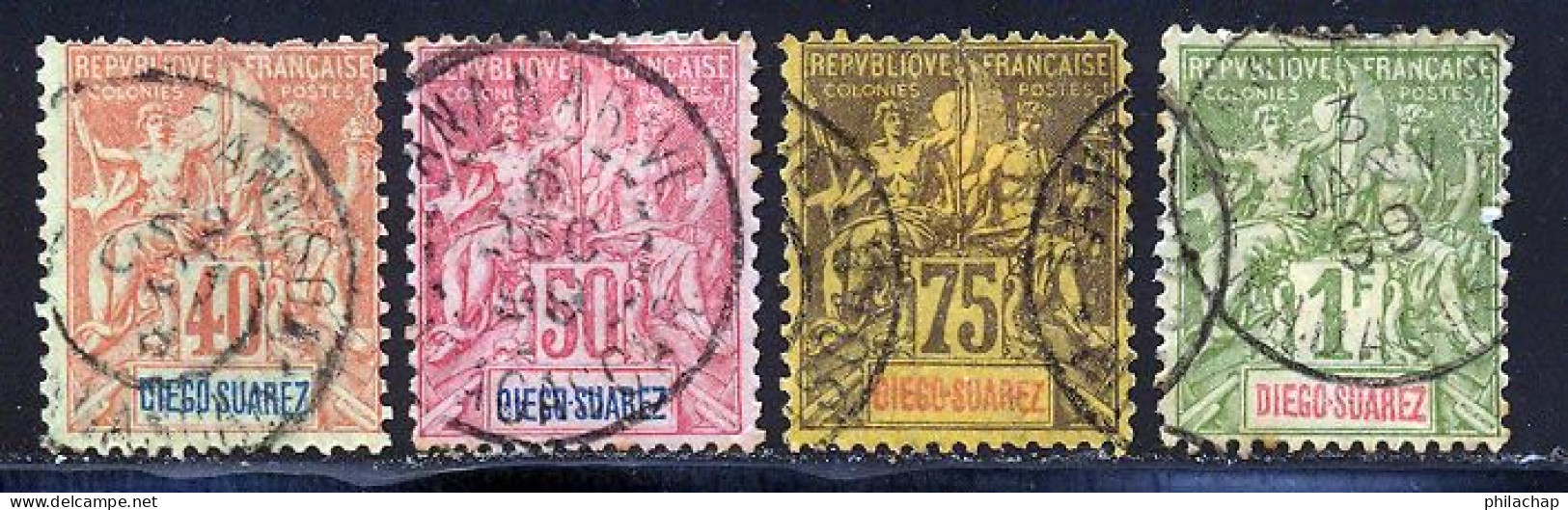 Diego-Suarez 1893 Yvert 47 / 50 (o) B Oblitere(s) - Used Stamps