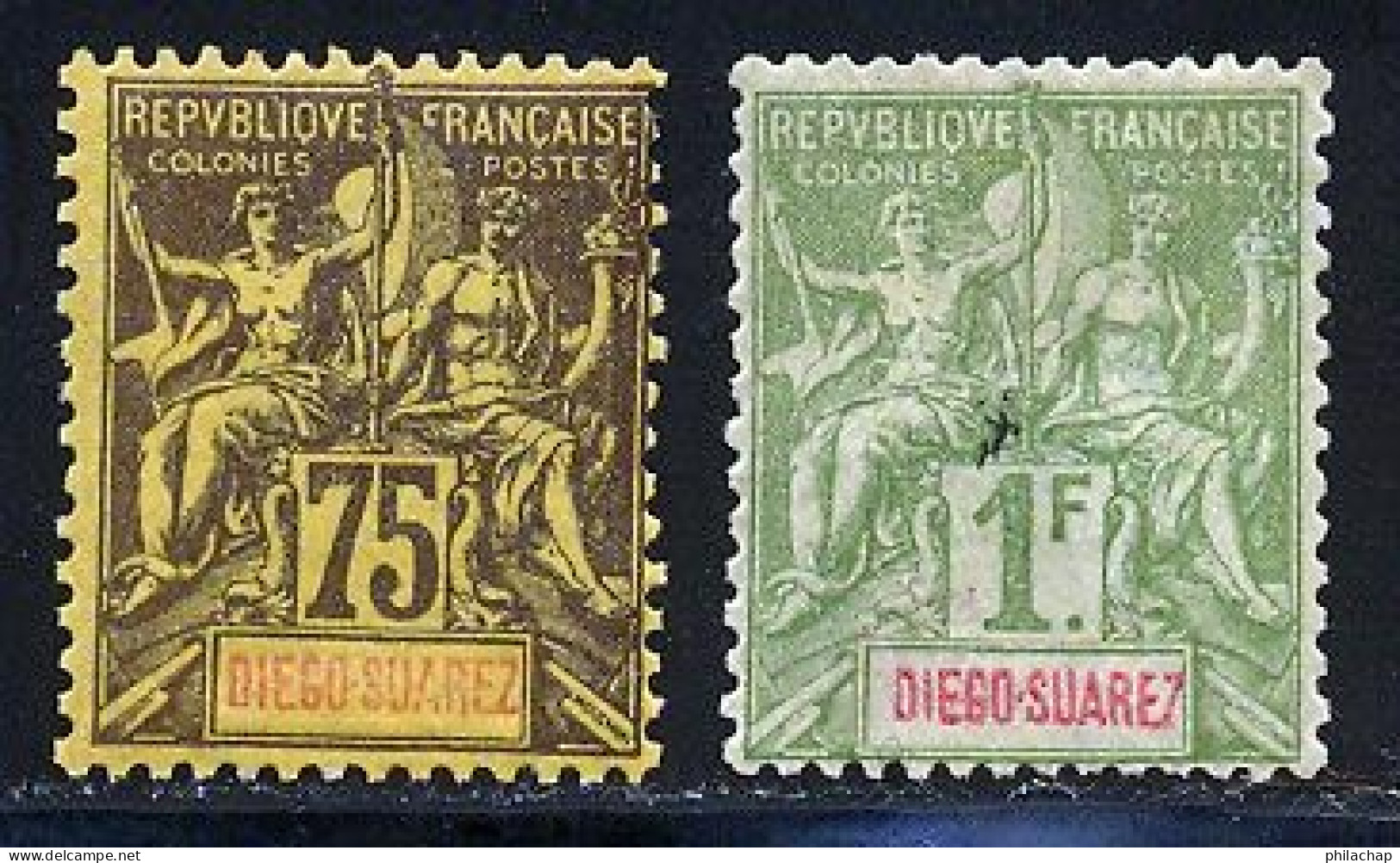 Diego-Suarez 1893 Yvert 49 / 50 * TB Charniere(s) - Ungebraucht