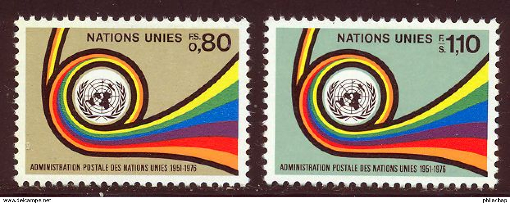 NU (Geneve) 1976 Yvert 60 / 61 ** TB - Ungebraucht