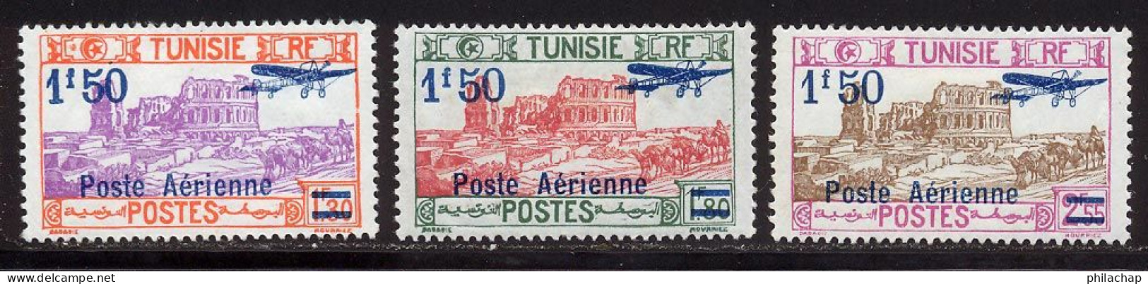 Tunisie PA 1930 Yvert 10 / 12 * TB Charniere(s) - Airmail