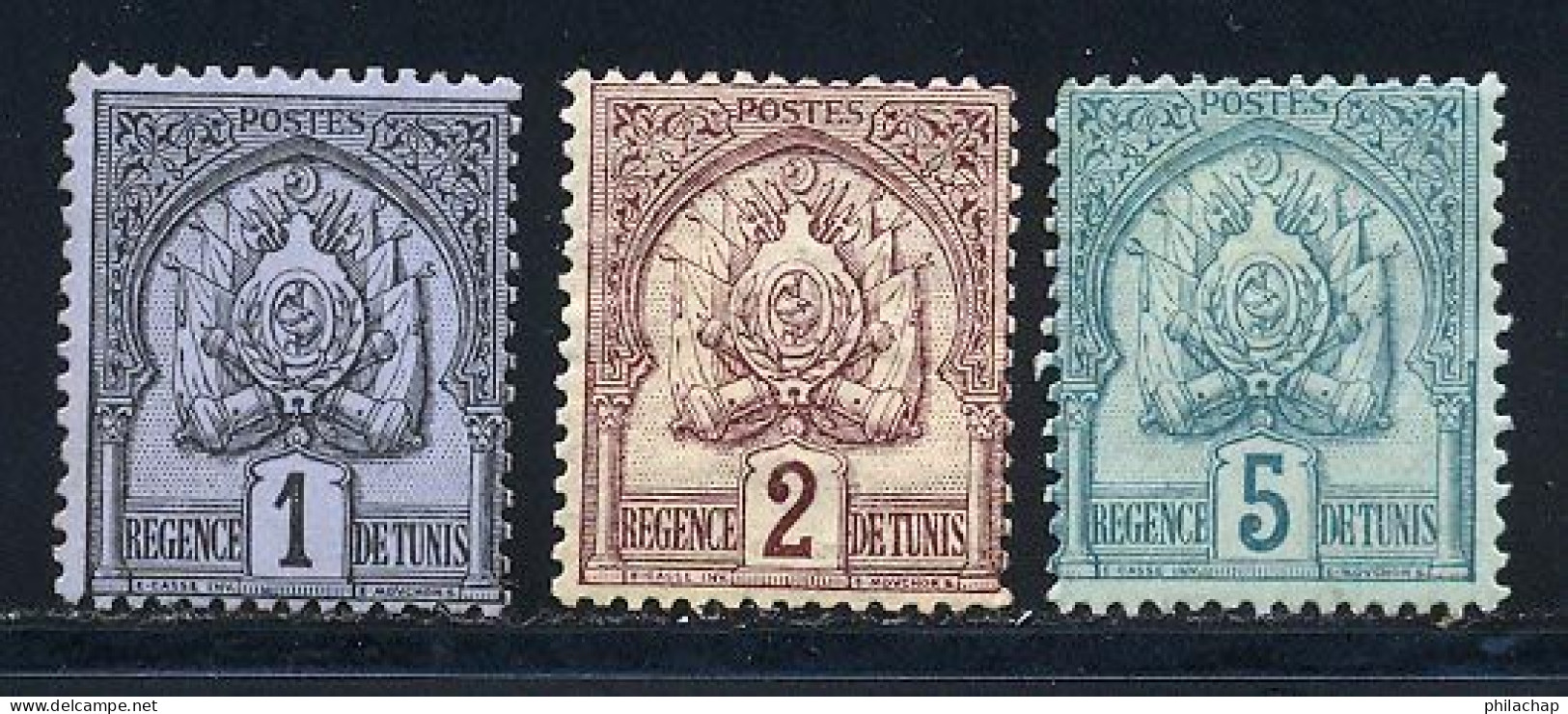 Tunisie 1888 Yvert 9 / 11 * B Charniere(s) - Ongebruikt