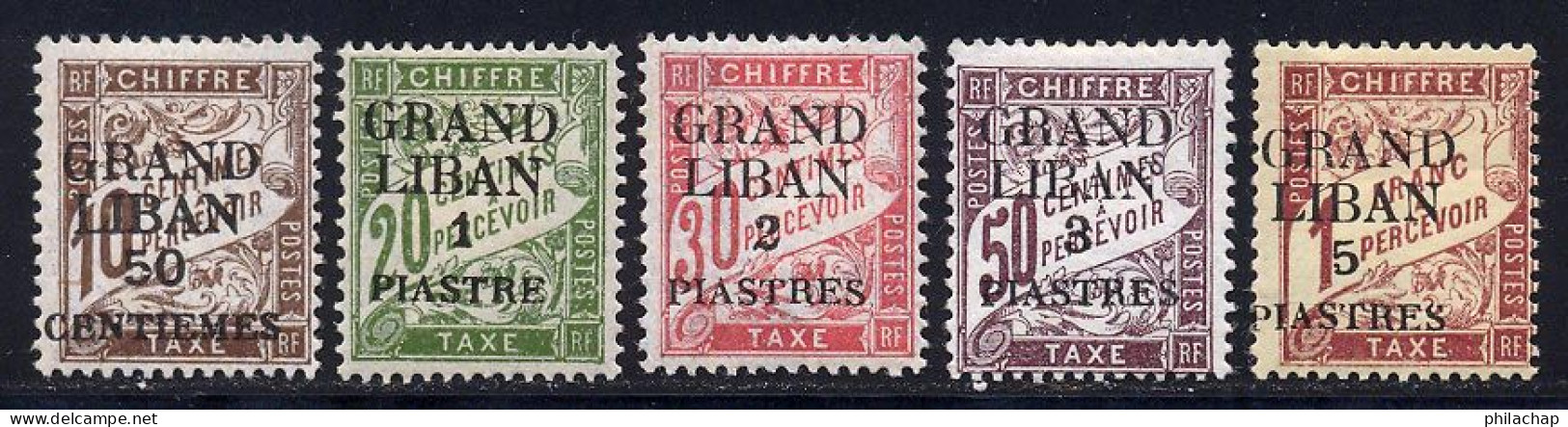 Grand Liban Taxe 1924 Yvert 1 / 5 * TB Charniere(s) - Impuestos