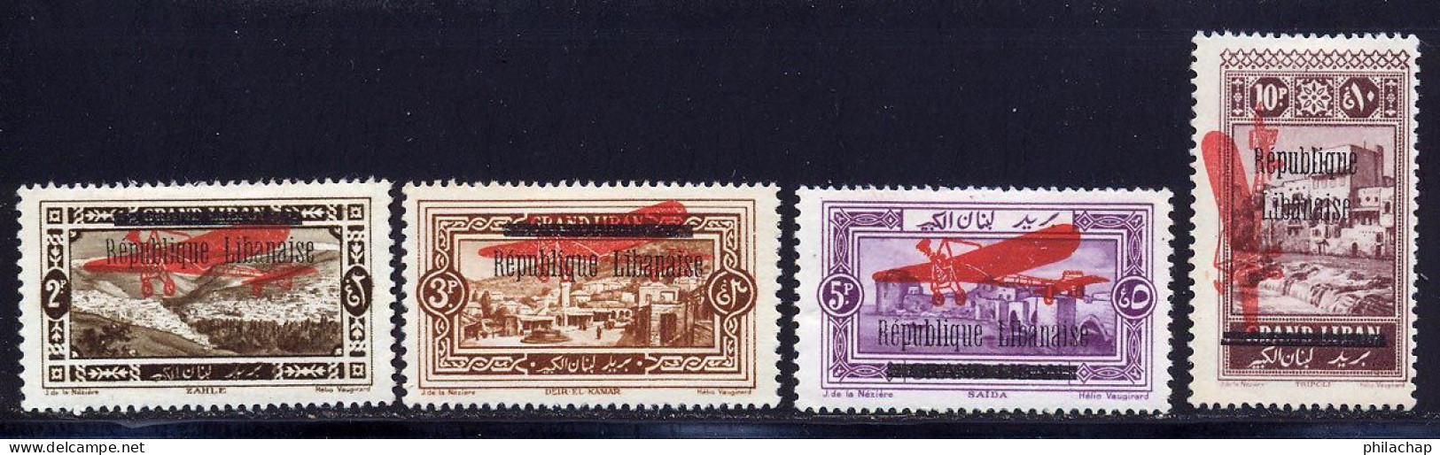 Grand Liban PA 1927 Yvert 21 / 24 * TB Charniere(s) - Posta Aerea