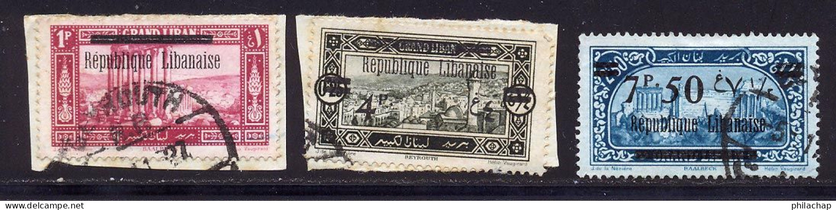 Grand Liban 1927 Yvert 86 - 90 - 93 (o) B Oblitere(s) - Used Stamps