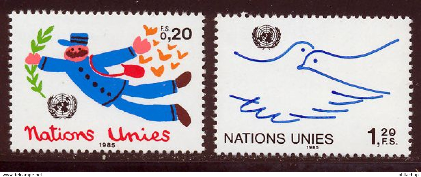 NU (Geneve) 1985 Yvert 131 / 132 ** TB - Ongebruikt