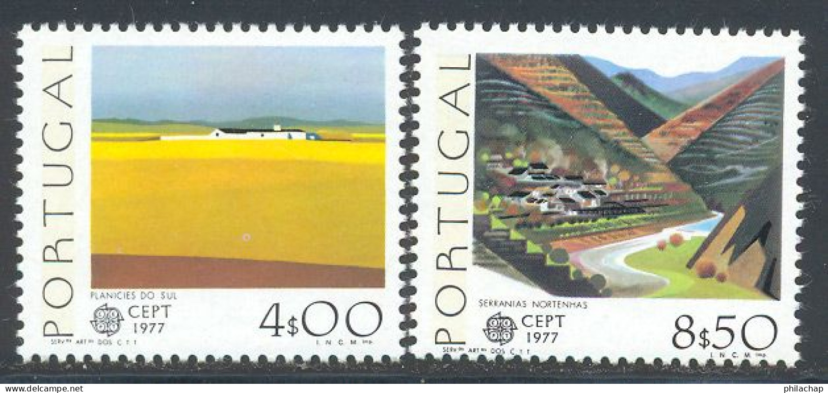 Portugal 1977 Yvert 1340 / 1341 ** TB Coin De Feuille - Unused Stamps