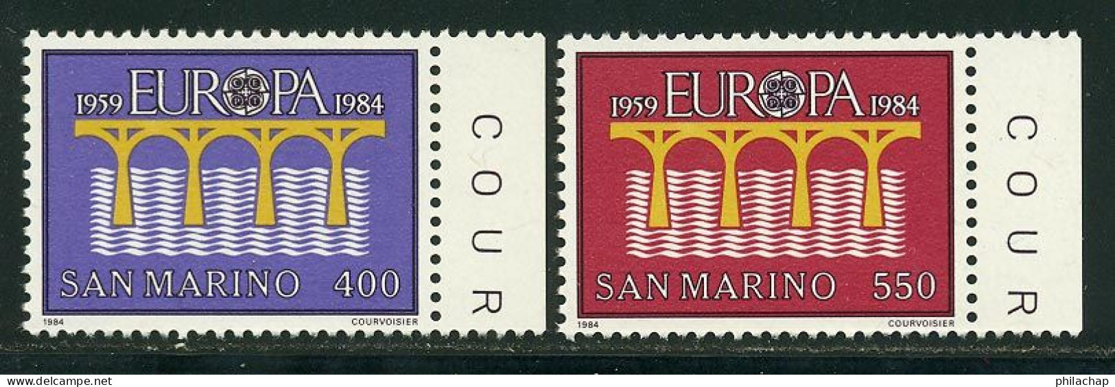 Saint-Marin 1984 Yvert 1090 / 1091 ** TB Bord De Feuille - Neufs