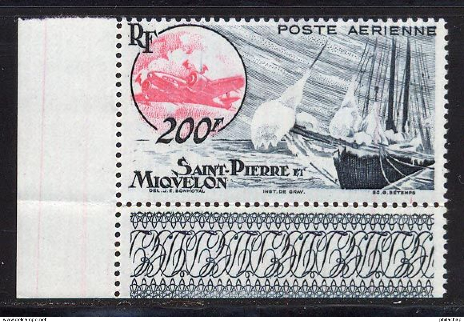 St Pierre Et Miquelon PA 1947 Yvert 20 * TB Charniere(s) - Ungebraucht