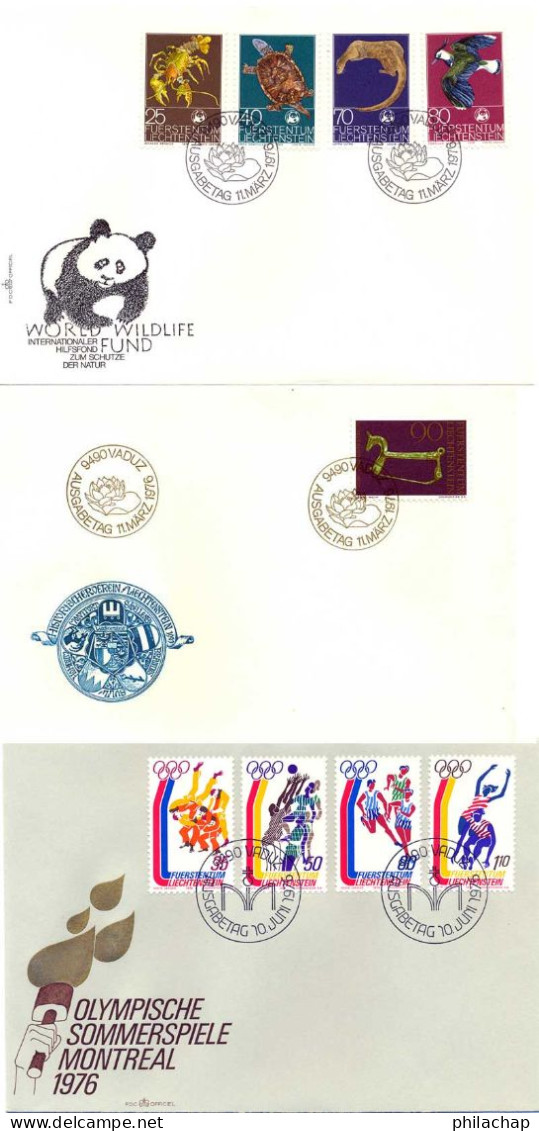 Liechtenstein FDC 1976 Yvert 587 / 595 (o) B Oblitere(s) - FDC