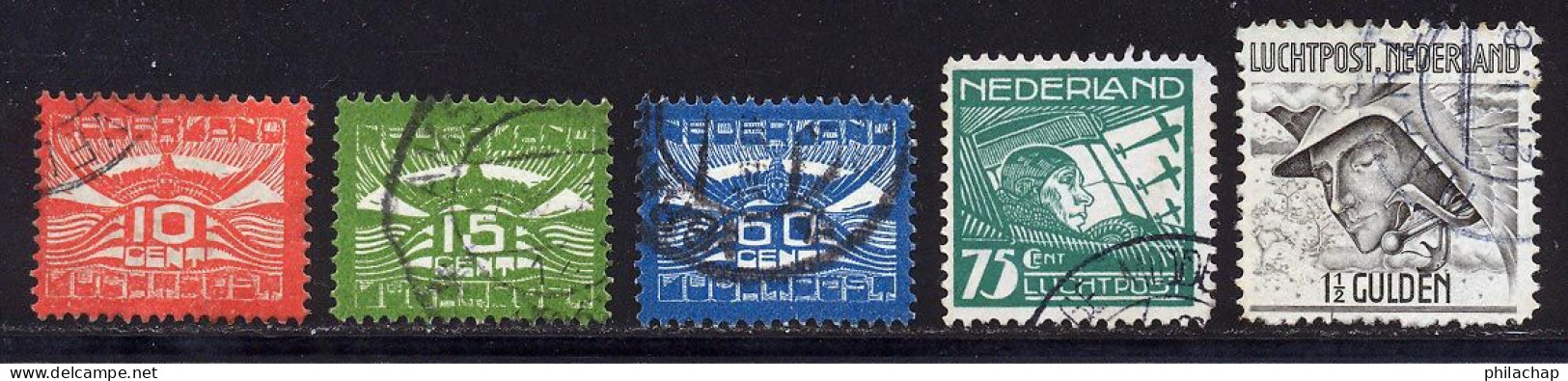 Pays-Bas PA 1929 Yvert 1 / 3 - 5 / 6 (o) B Oblitere(s) - Airmail