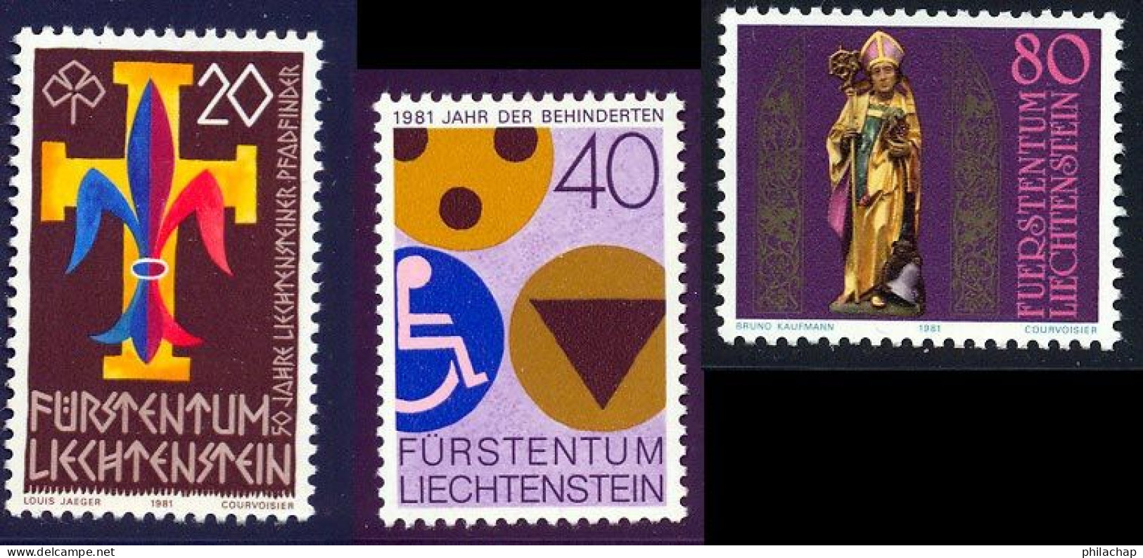 Liechtenstein 1981 Yvert 714 / 716 ** TB - Unused Stamps