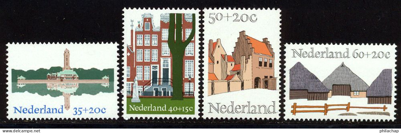 Pays-Bas 1975 Yvert 1018 / 1021 ** TB Bord De Feuille - Nuevos