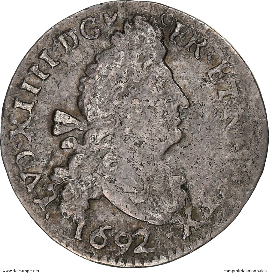 France, Louis XIV, 4 Sols Aux 2 L, 1692, Troyes, Argent, TTB, Gadoury:106 - 1643-1715 Ludwig XIV.