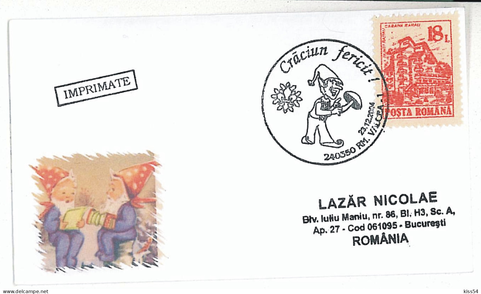 CV 27 - 1237-a HARLEQUIN, Romania - Cover + Greeting Card - 2004 - Poppen