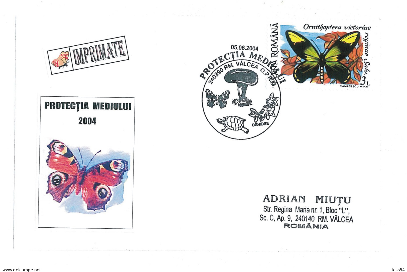 CV 27 - 386 BUTTERFLY, Romania - Cover - Used - 2004 - Papillons