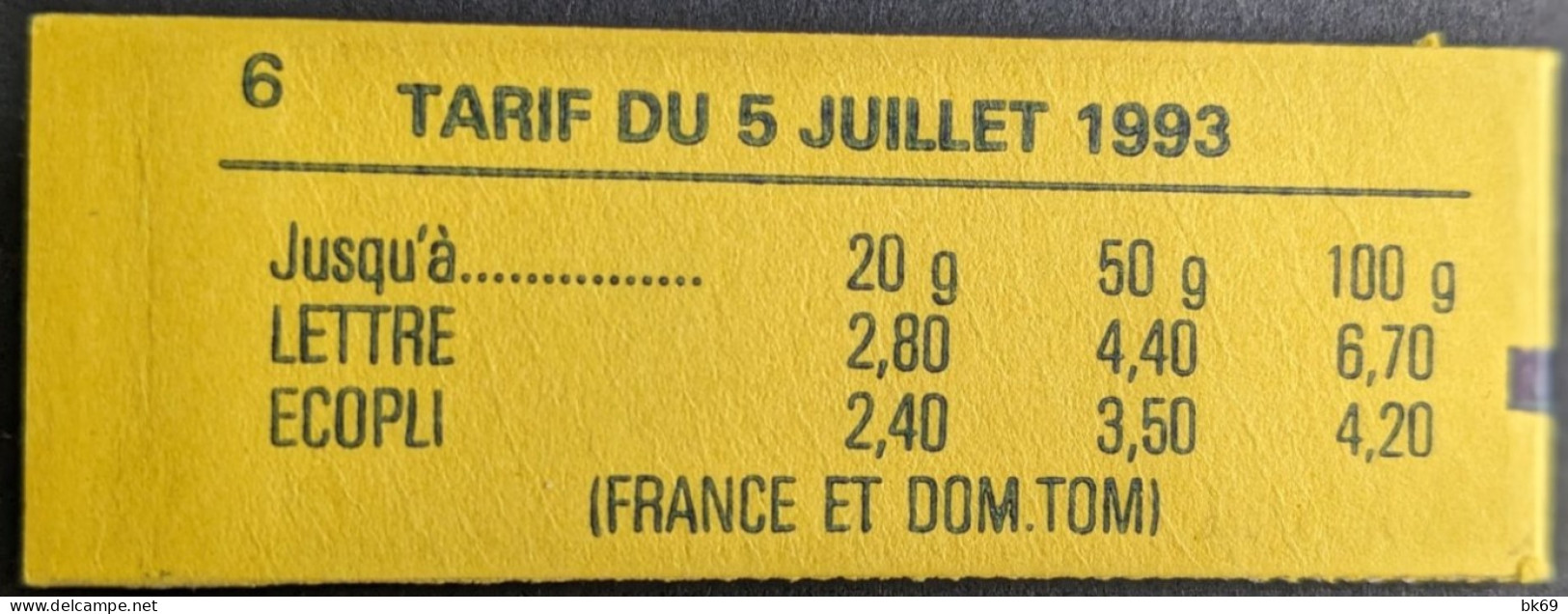 2806 C1 Conf. 6 Date 7/ 10.12.93 Carnet Briat SV TVP Faciale 14.30€ - Modernes : 1959-...