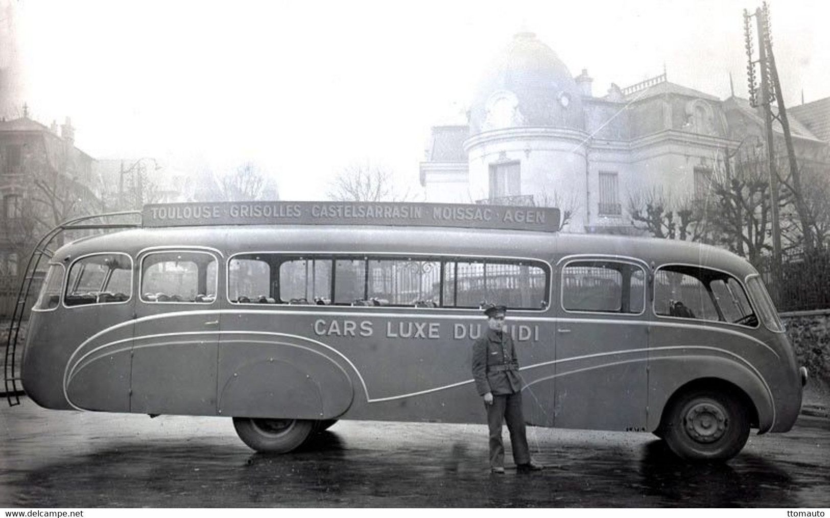 Latil  Ancien Autobus -  Carrosserie Currus -  Cars Luxe Du Midi - Route Toulouse-Agen   - 15x10cms PHOTO - Bus & Autocars