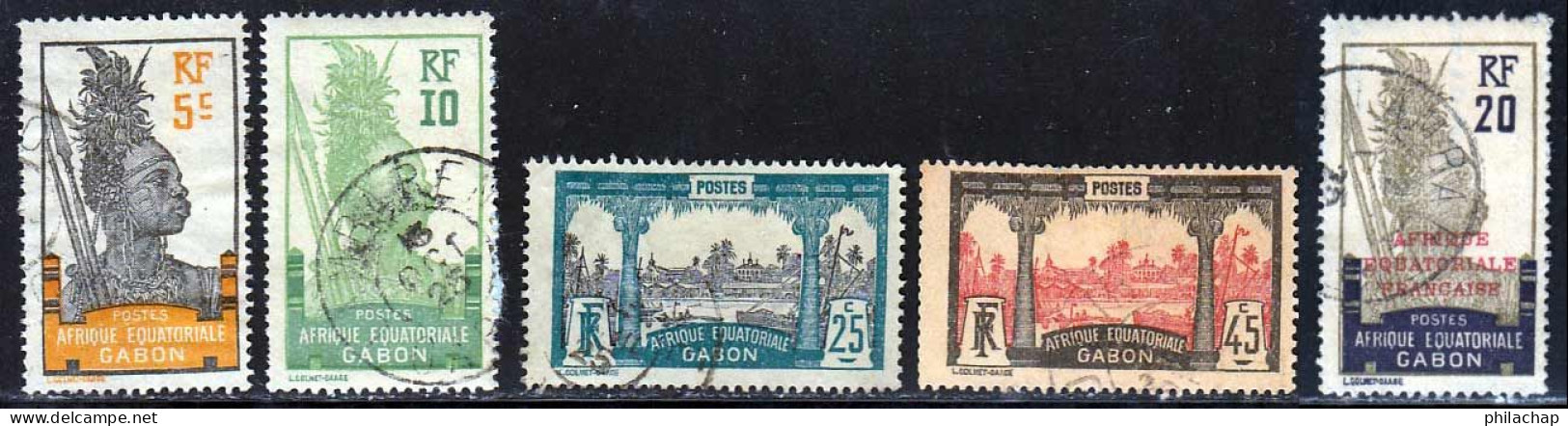 Gabon 1924 Yvert 82 / 84 - 86 - 95 (o) B Oblitere(s) - Used Stamps