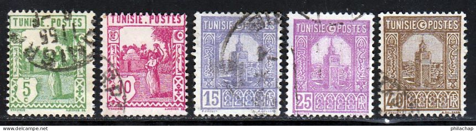 Tunisie 1926 Yvert 123 / 125 - 128 - 131 (o) B Oblitere(s) - Usati