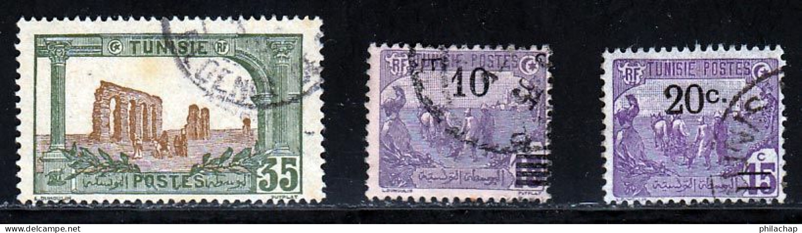 Tunisie 1921 Yvert 37 - 46 - 69 (o) B Oblitere(s) - Gebraucht