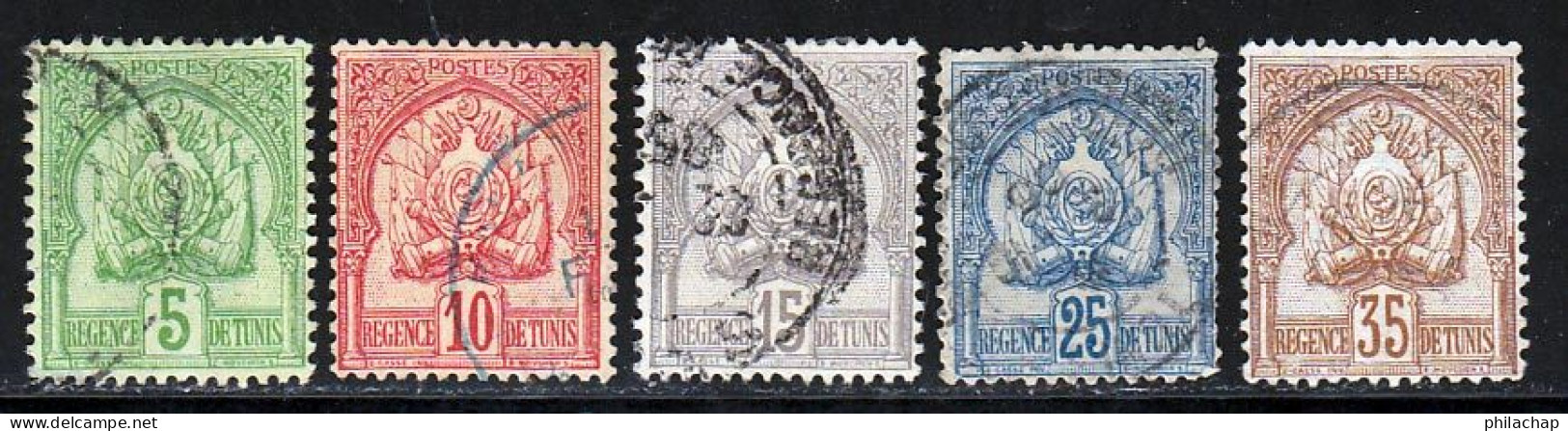 Tunisie 1899 Yvert 22 / 26 (o) B Oblitere(s) - Usados