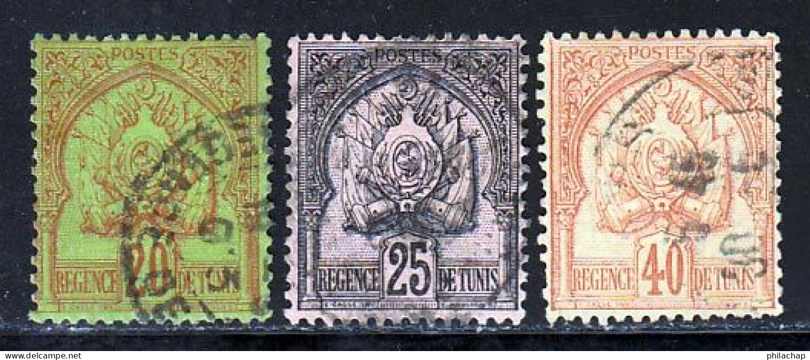 Tunisie 1888 Yvert 15 / 17 (o) B Oblitere(s) - Used Stamps