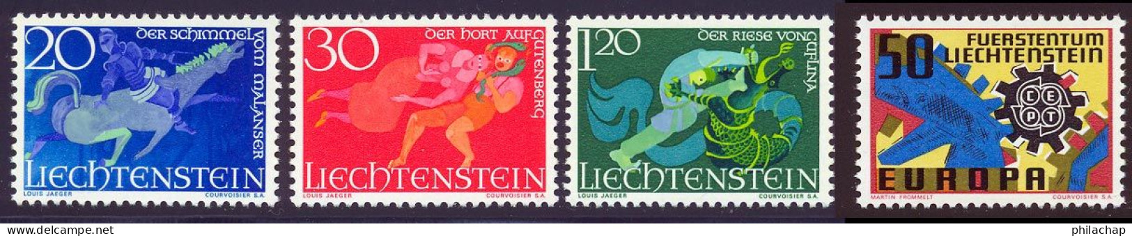 Liechtenstein 1967 Yvert 422 / 425 ** TB - Neufs