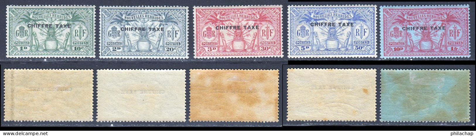 Nouvelles Hebrides Taxe 1925 Yvert 1 / 5 * TB Charniere(s) Sauf 2 ** - Ungebraucht