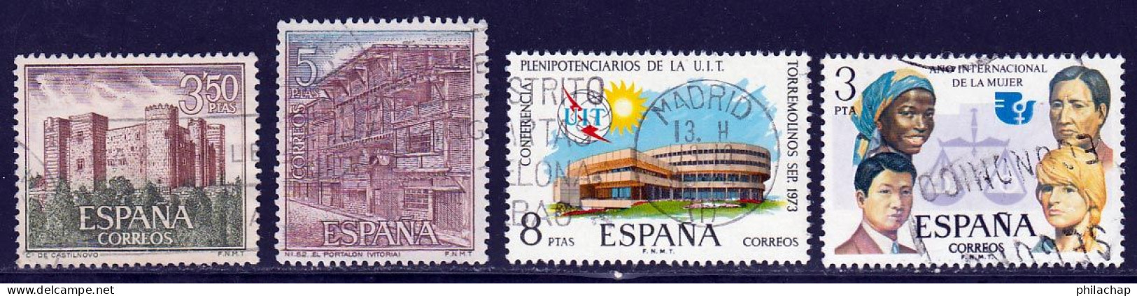 Espagne 1975 Yvert 1587 - 1642 - 1799 - 1907 (o) B Oblitere(s) - Gebraucht