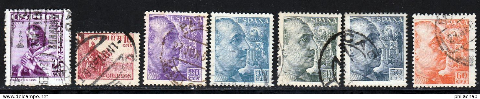 Espagne 1949 Yvert 775 - 786 - 788 - 790 / 791A (o) B Oblitere(s) - Gebraucht