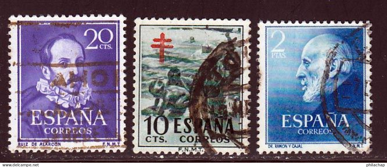 Espagne 1952 Yvert 801 - 824 - 832 (o) B Oblitere(s) - Usados