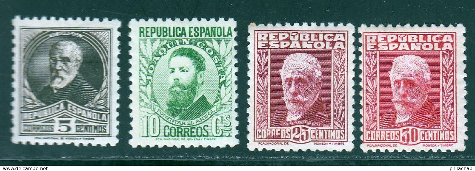 Espagne 1931 Yvert 499A - 500A - 503A - 505A ** TB - Nuovi