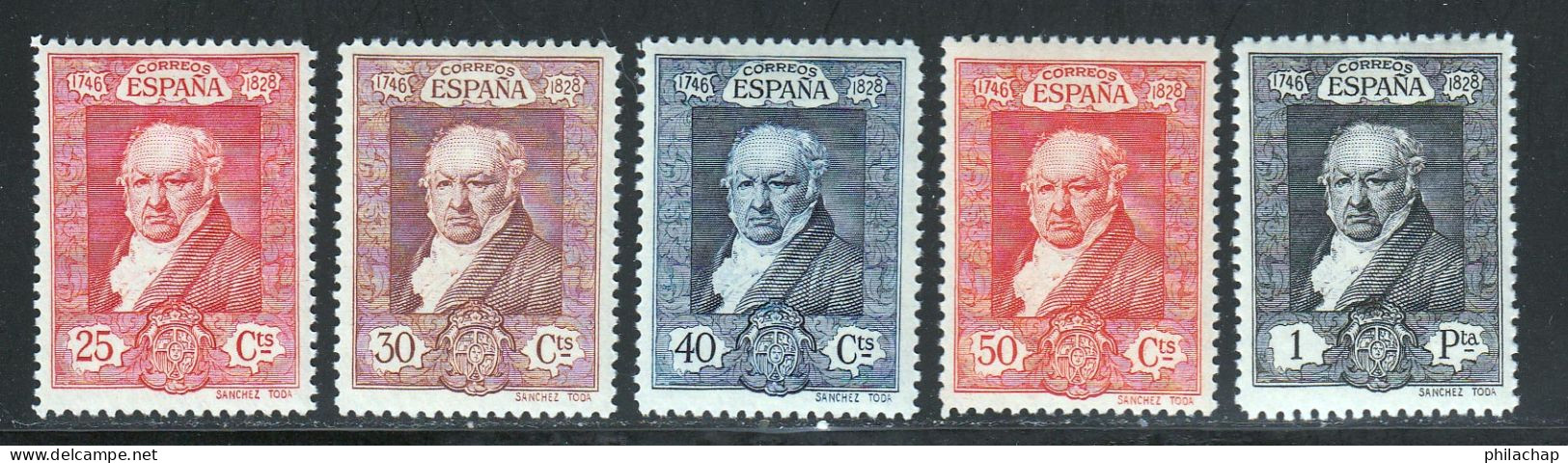 Espagne 1930 Yvert 418 / 422 * TB Charniere(s) - Unused Stamps
