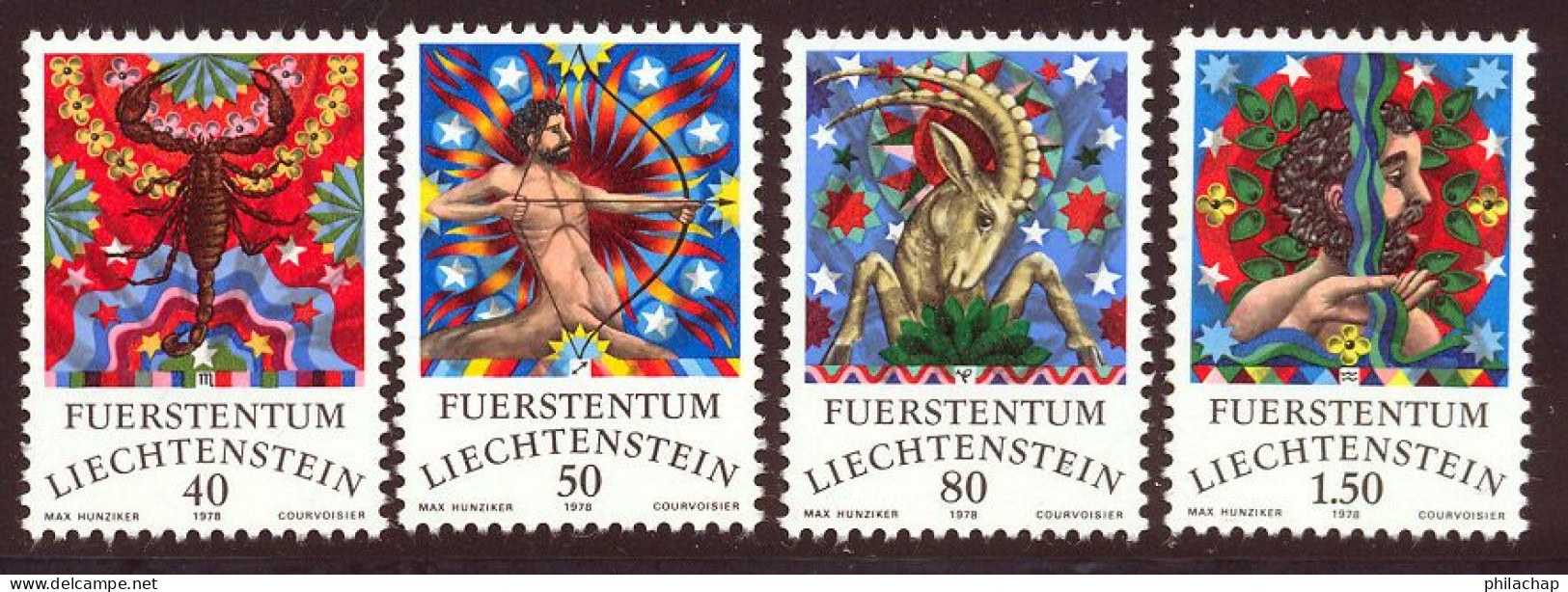 Liechtenstein 1978 Yvert 654 / 657 ** TB Bord De Feuille - Unused Stamps