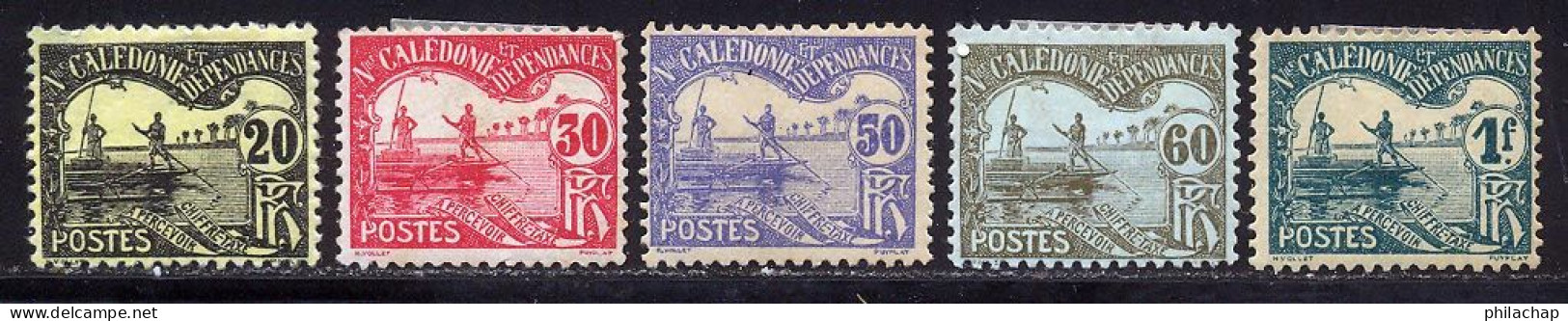 Nouvelle-Caledonie Taxe 1906 Yvert 19 / 23 * B Charniere(s) - Portomarken
