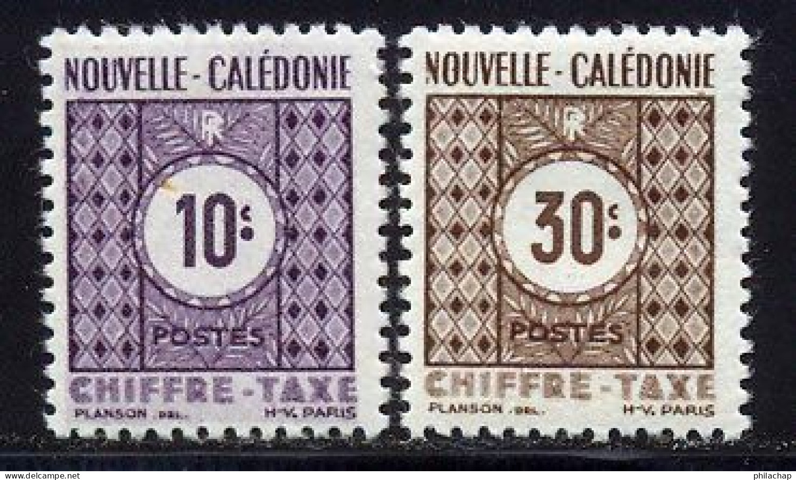 Nouvelle-Caledonie Taxe 1948 Yvert 39 / 40 ** TB - Portomarken