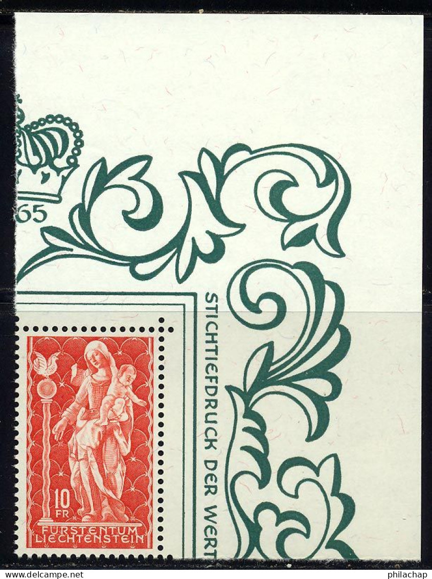 Liechtenstein 1965 Yvert 397 ** TB Coin De Feuille - Ungebraucht