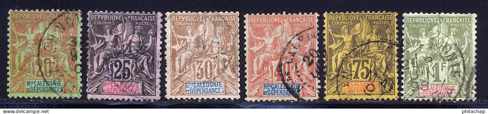 Nouvelle-Caledonie 1892 Yvert 47 / 50 - 52 - 53 (o) B Oblitere(s) - Used Stamps