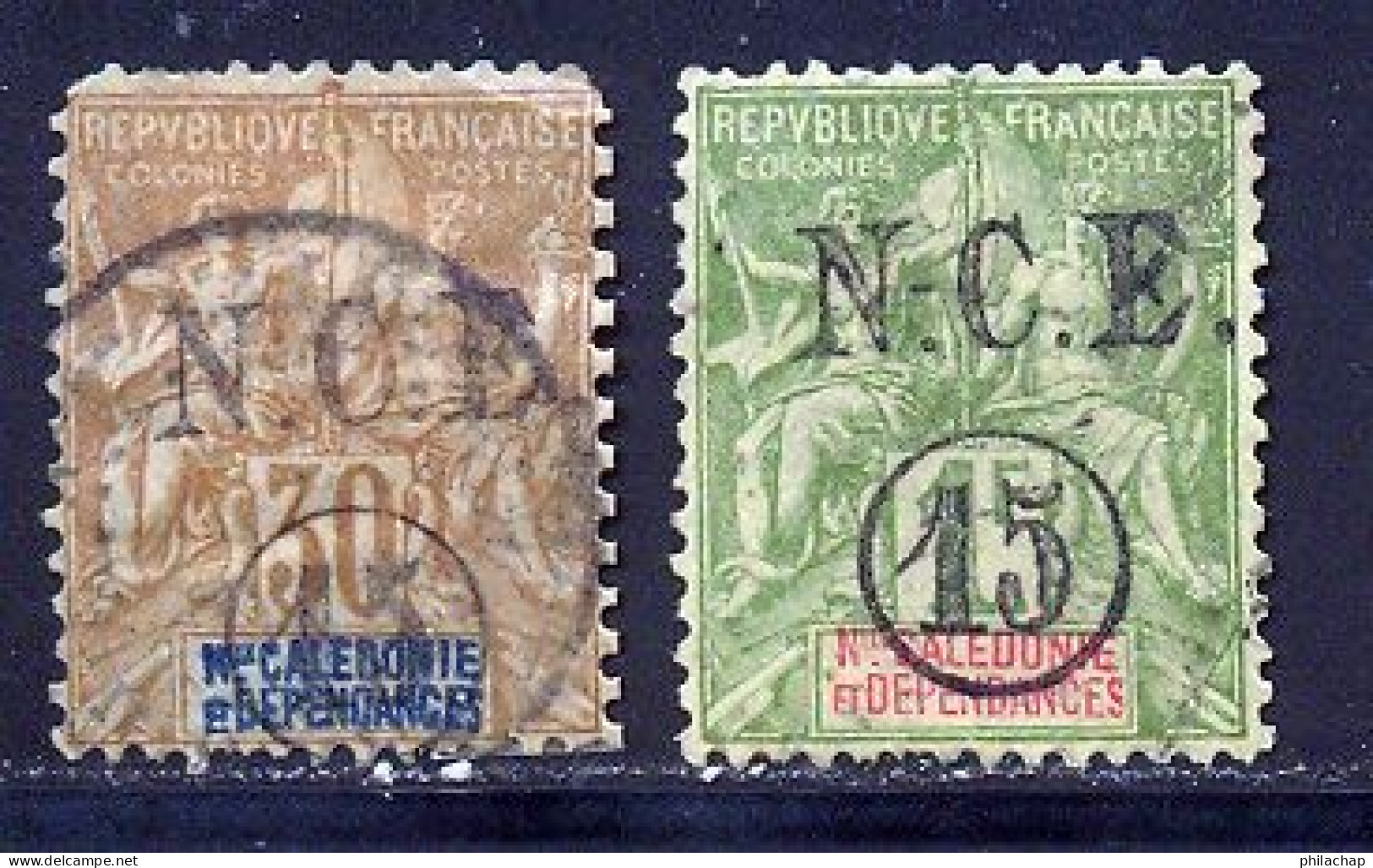 Nouvelle-Caledonie 1900 Yvert 56 - 58 (o) B Oblitere(s) - Usados