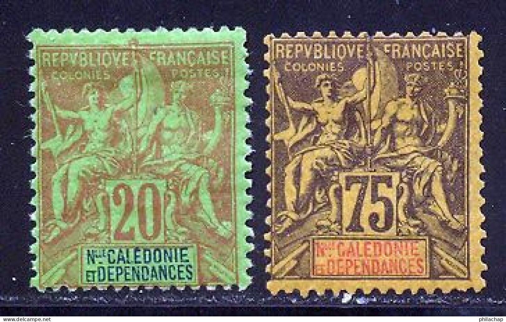 Nouvelle-Caledonie 1892 Yvert 47 - 52 * TB Charniere(s) - Ungebraucht