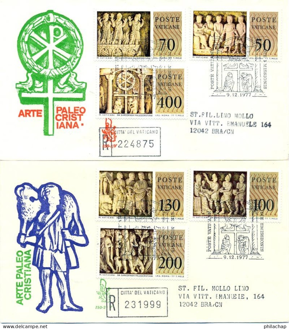 Vatican FDC 1977 Yvert 645 / 650 Sarcophages - FDC