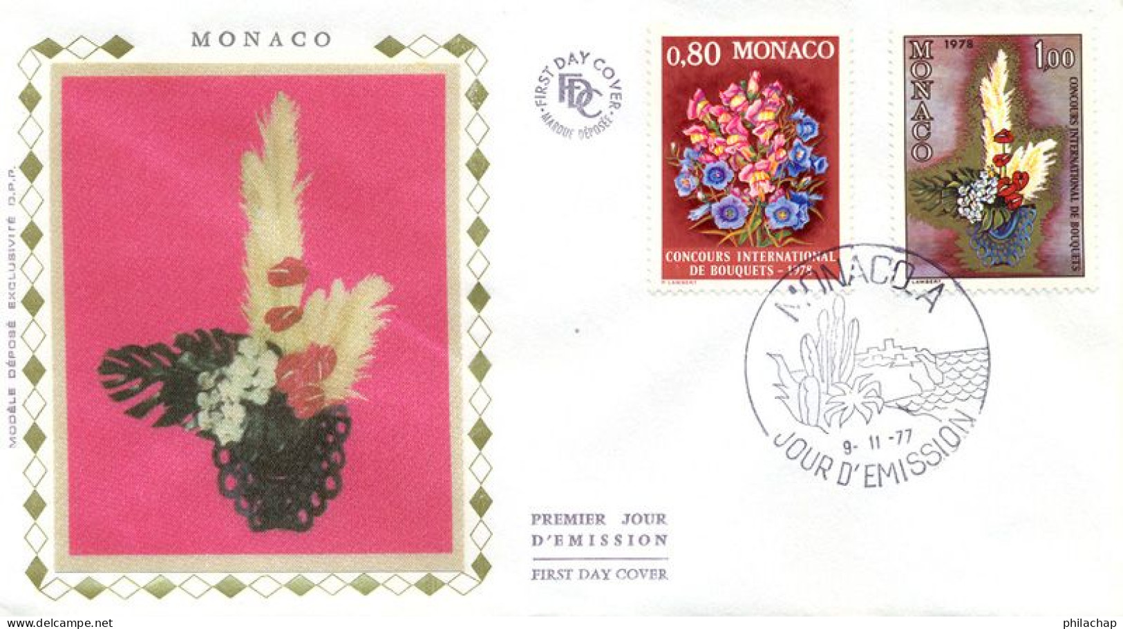 Monaco FDC 1977 Yvert 1115 / 1116 Fleurs Bouquets - FDC
