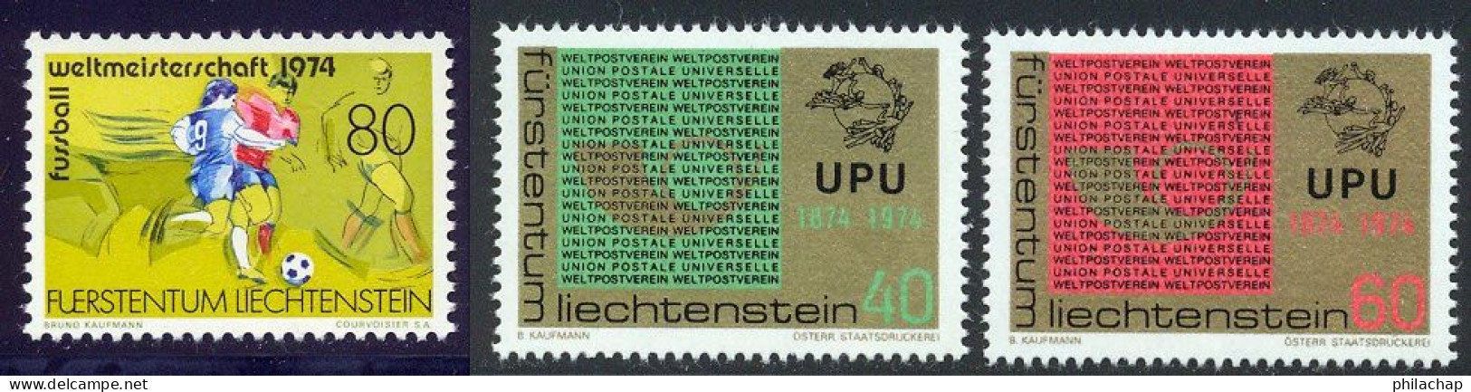 Liechtenstein 1974 Yvert 549 / 551 ** TB Bord De Feuille - Ungebraucht