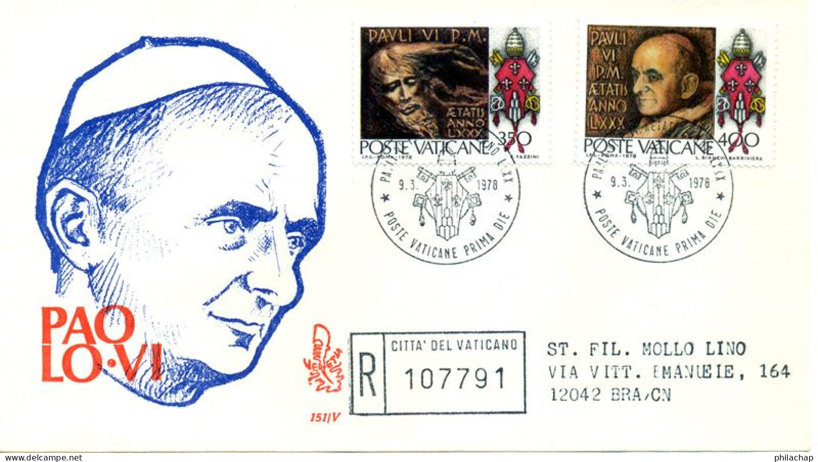 Vatican FDC 1978 Yvert 651 / 652 Paul VI - FDC