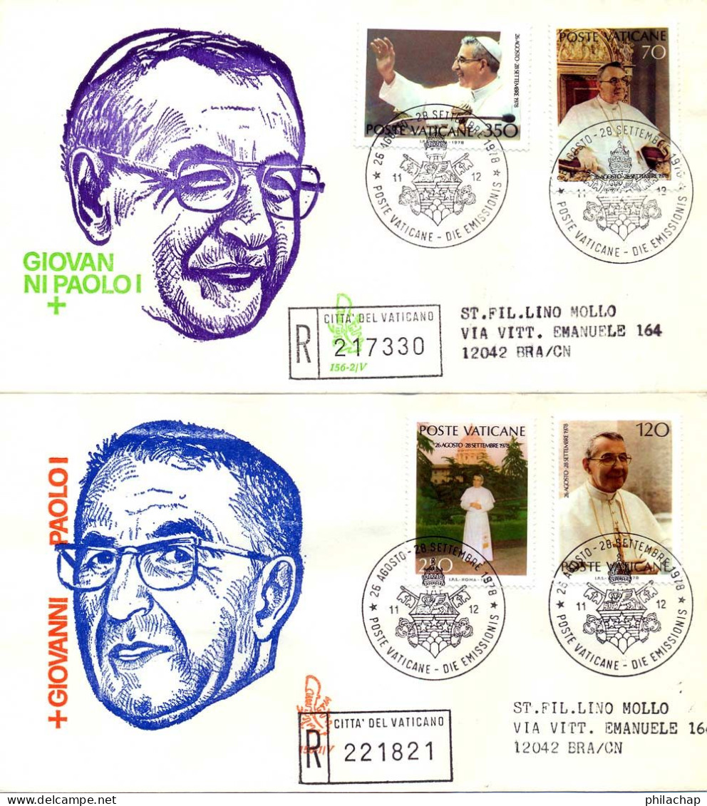 Vatican FDC 1978 Yvert 662 / 665 - FDC