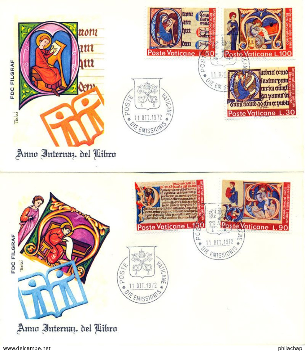 Vatican FDC 1972 Yvert 542 / 546 Livre Lettrines - FDC