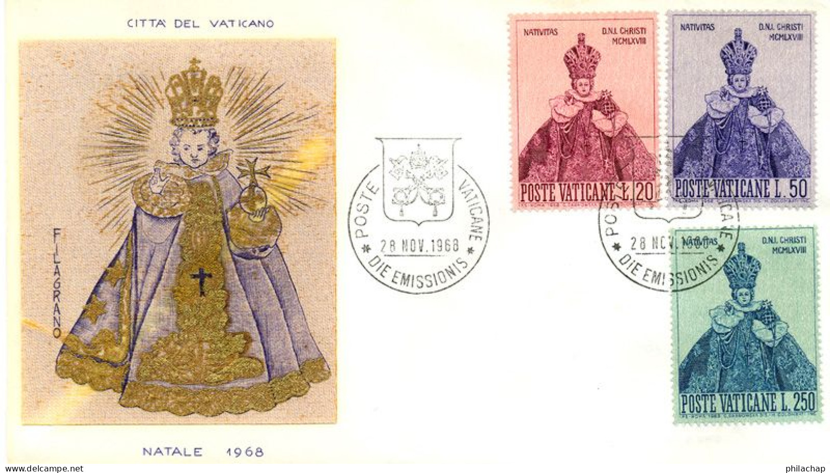 Vatican FDC 1968 Yvert 482 / 484 Noël - FDC