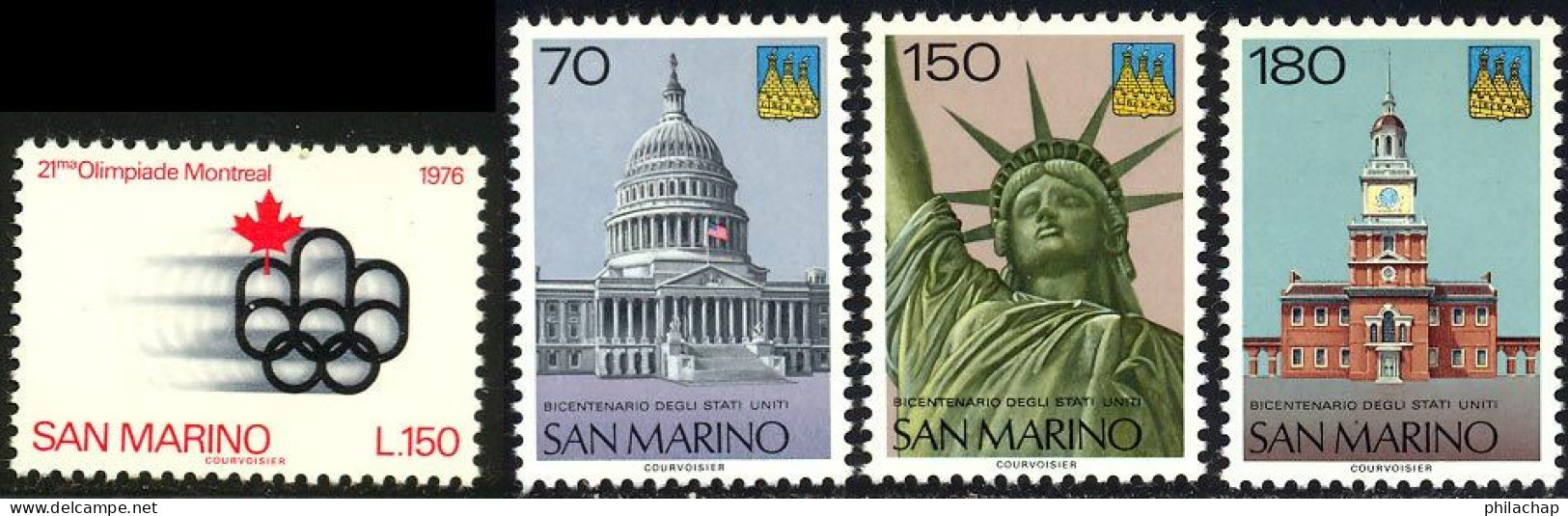 Saint-Marin 1976 Yvert 918 / 921 ** TB Bord De Feuille - Unused Stamps